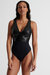 Plunging Elegant Swimsuit - Black