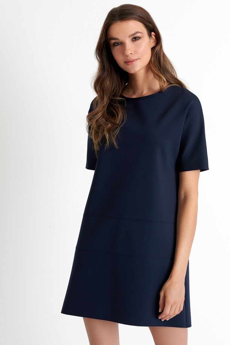 Round Neck Tunic - Blue