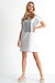 Rounded Neckline Mini Dress - Grey