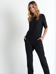 Short Sleeve Jumpsuit - Black