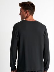 Soft Round Neck Long Sleeve Shirt - Titanium
