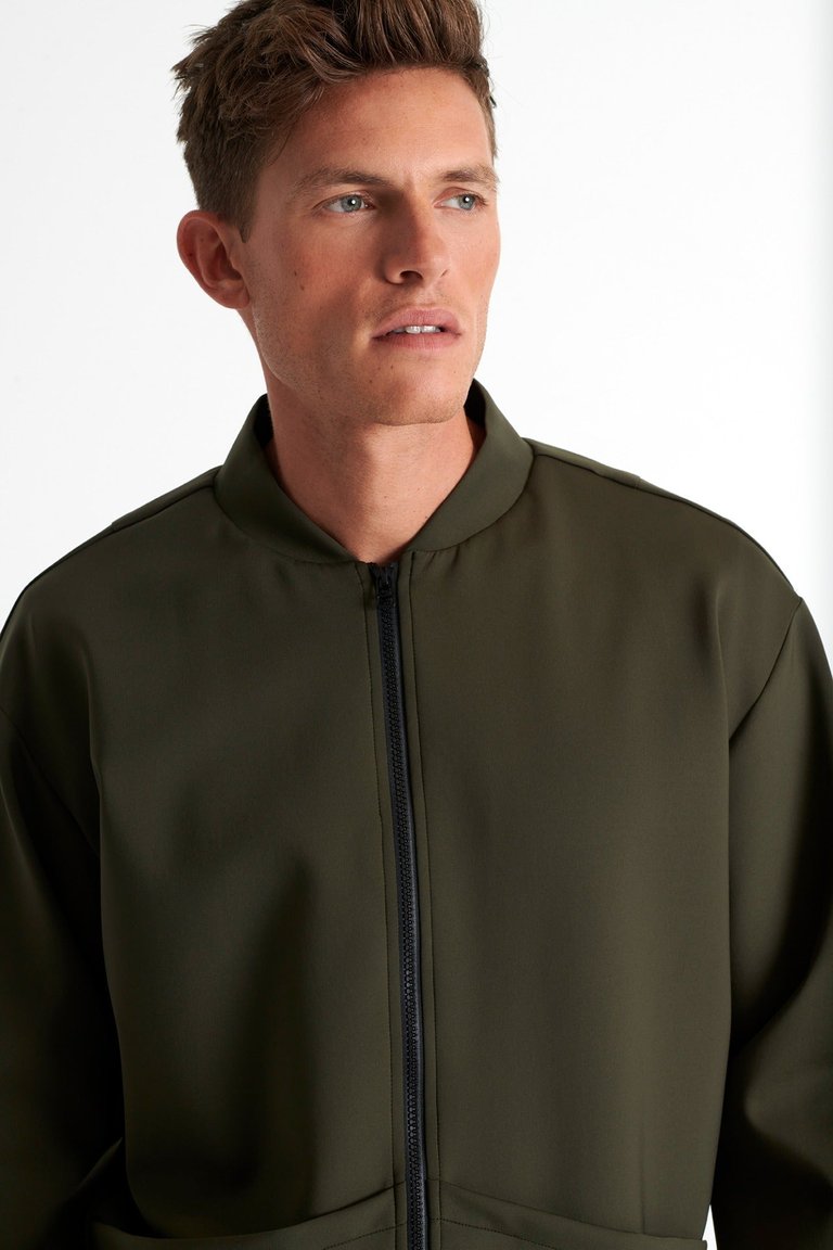 Stylish Bomber Jacket - Khaki