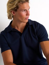 Textured Jersey Polo - Navy