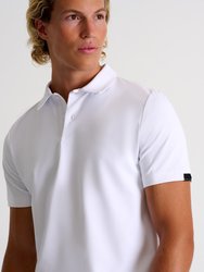 Textured Jersey Polo - White