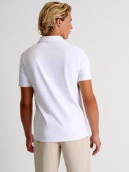 Textured Jersey Polo - White - White