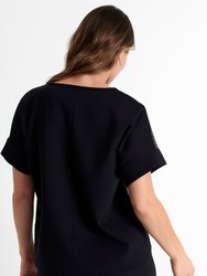 Vegan Leather Short Sleeve Top