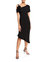 Asymmetric Dress With Floral Detail - Black