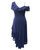 Asymmetric Georgette Midi Dress - Navy