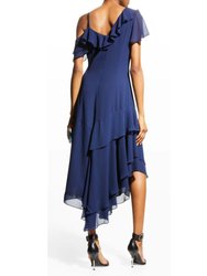 Asymmetric Georgette Midi Dress