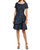 Asymmetrical Tiered Jacquard Dress - Blue