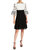 Colorblock Fit and Flare Lace Dress - Black/White