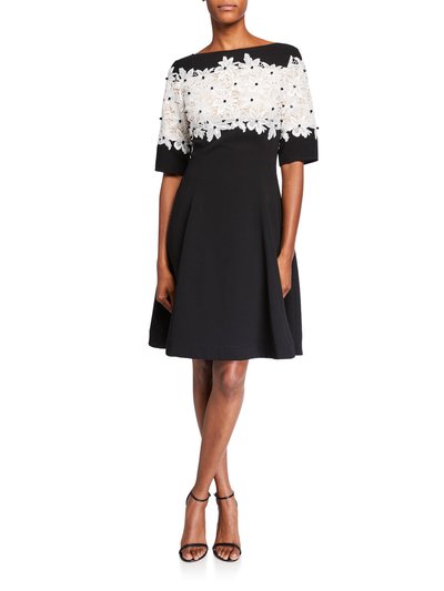 Shani Crepe Dress with Floral Lace Bodice product