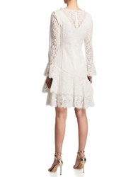 Double Ruffle Lace Dress in White