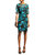 Embroidery Illusion Neckline Cocktail Dress - Black/Teal
