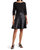 Fit and Flare Faux Leather Dress - Black