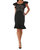 Flutter Sleeves Laser Cutting Dress - Black