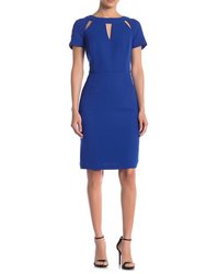 FOCUS by SHANI - Keyhole Crepe Dress - Blue