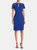 FOCUS by SHANI - Keyhole Crepe Dress - Blue