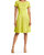 Focus By Shani - Laser Cut Fit And Flare Dress - Citron - Citron/Nude