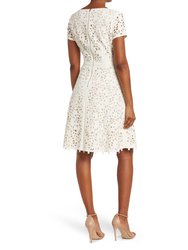 Focus By Shani - Laser Cut Fit And Flare Dress