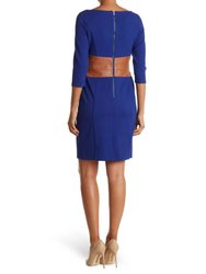 Focus By Shani - Ponte Knit Dress With Leather Waistband