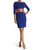 Focus By Shani - Ponte Knit Dress With Leather Waistband - Blue