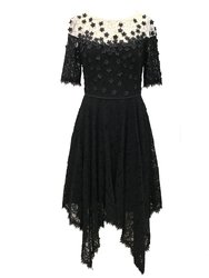 Handkerchief Floral Applique Lace Dress