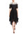 Handkerchief Floral Applique Lace Dress - Black/White