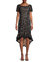 Hi-Lo Laser Cutting Dress - Black/Nude