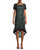 Hi-Lo Laser Cutting Dress - Black/Mint