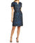 Jacquard Bow Detail Dress in Blue - Blue