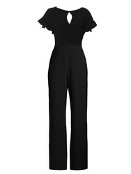 Keyhole Jumpsuit With Flutter Sleeves