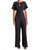 Keyhole Jumpsuit With Flutter Sleeves - Black