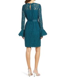 Ruffle Sleeve Lace Dress