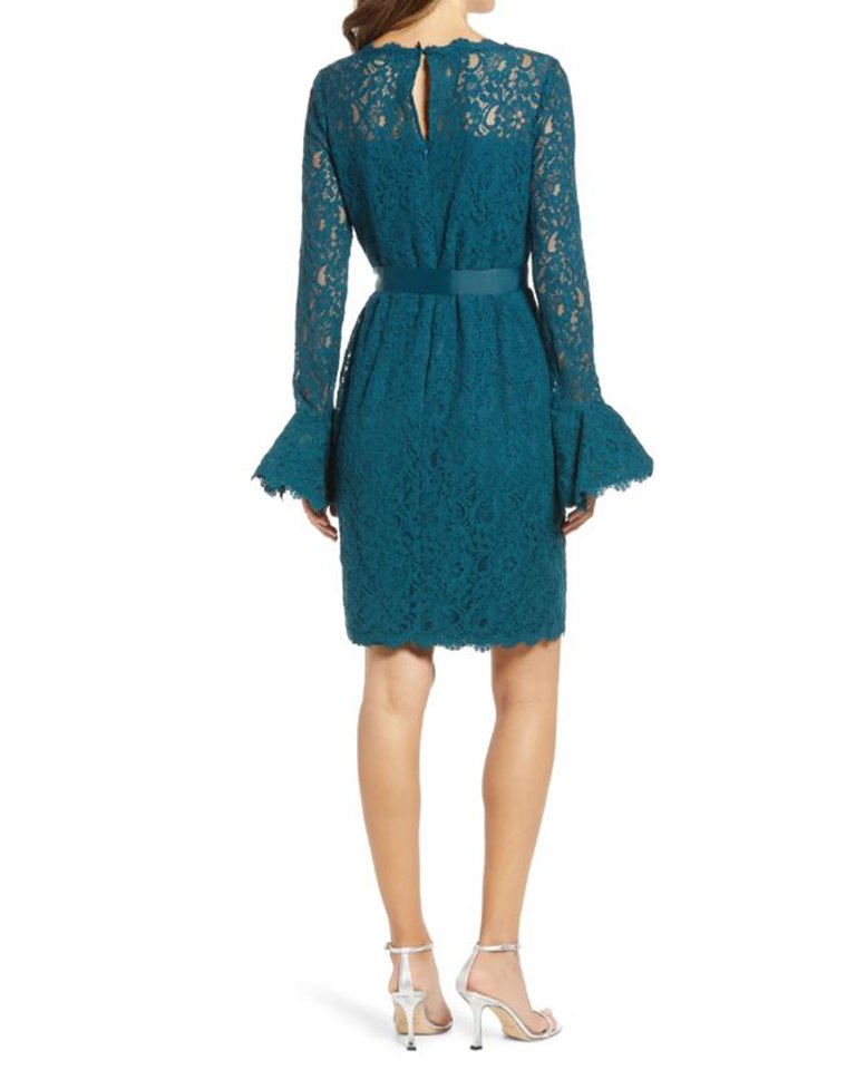 Ruffle Sleeve Lace Dress