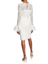 Ruffle Sleeve Lace Sheath Dress