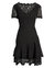 Short Sleeve Double Ruffle Lace Dress