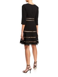 Surplice Crepe Dress With Trim Detail