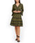 Surplice Neckline Bell-Sleeve Lace Dress - Green - Green