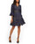 Surplice Neckline Bell-Sleeve Lace Dress - Blue
