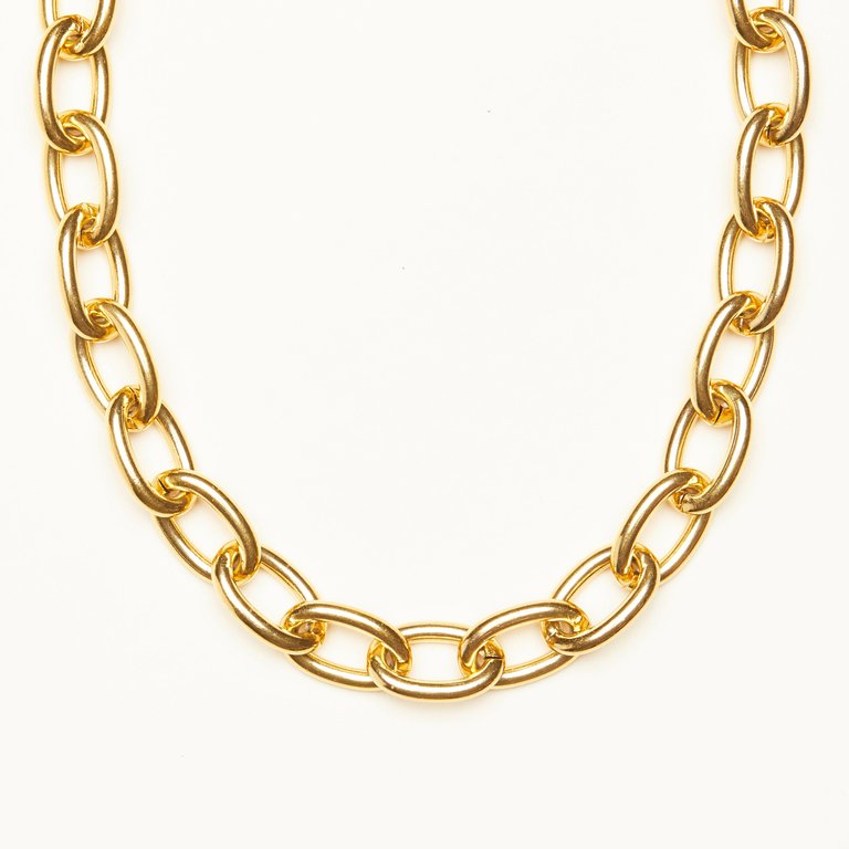 Bold Chunky Chain Necklace - Gold