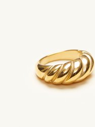 Dome Croissant Band Ring - 2 Styles - Gold