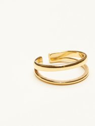 Gold Double Band Layered Ring