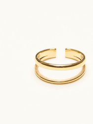 Gold Double Band Layered Ring - Gold