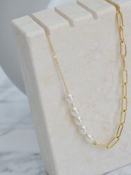 Pearl Paperclip Chain Necklace