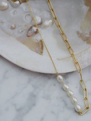 Pearl Paperclip Chain Necklace