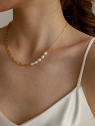 Pearl Paperclip Chain Necklace