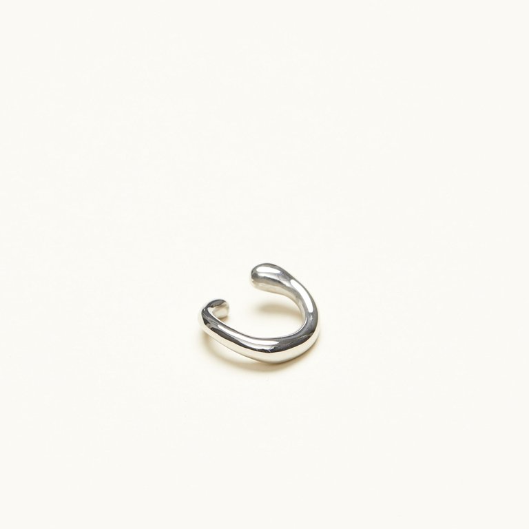 Sleek Hoop Ear Cuff - Silver