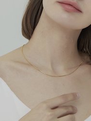 Thin Herringbone Necklace / Choker (2 Styles) - Gold