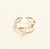 Two Tone Cross Over Ring (Gold Vermeil) - Gold